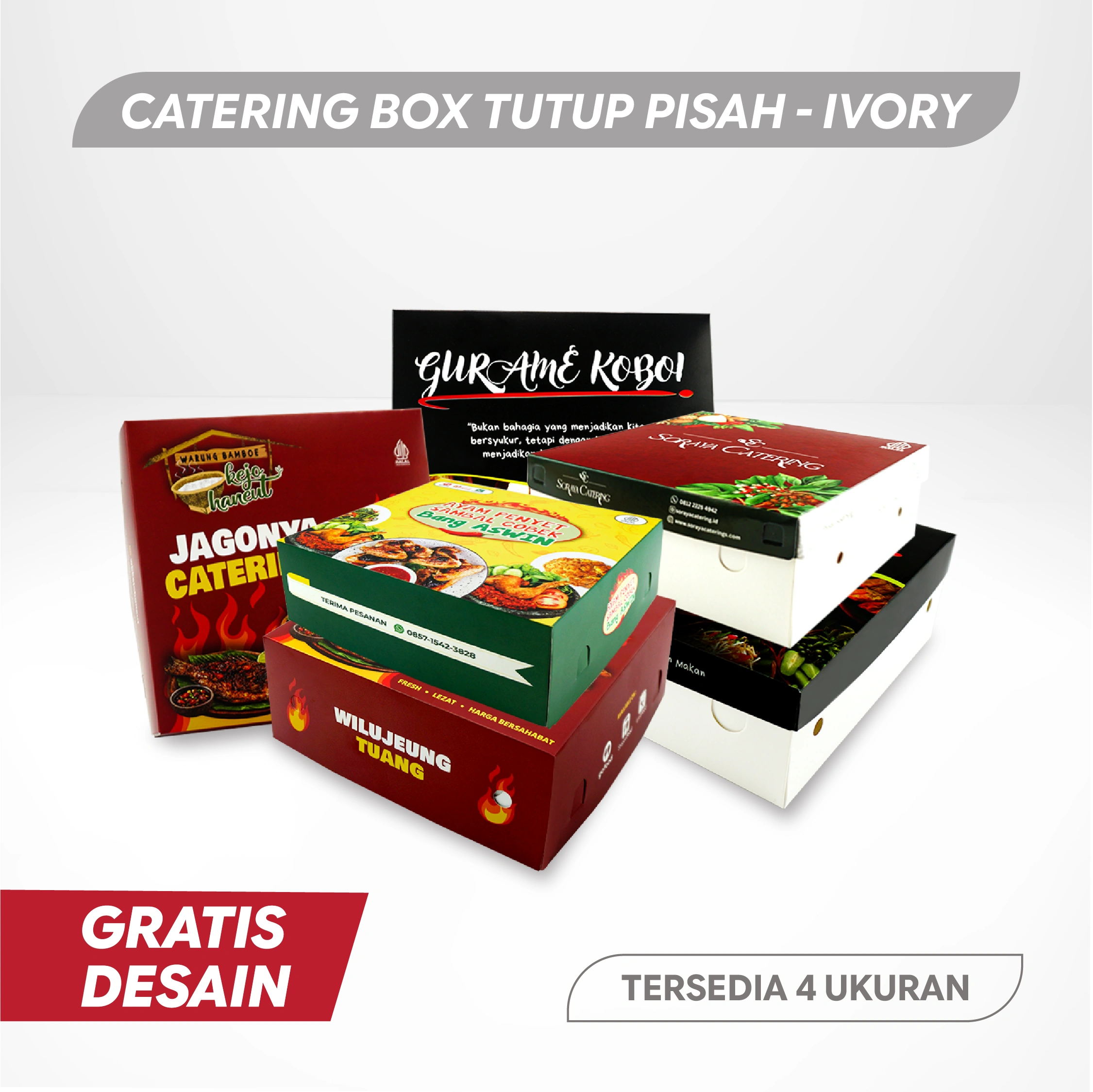 catering box pisah ivory