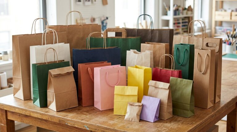 macam bentuk dan size paper bag dan warna berbeda
